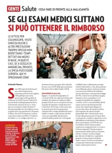 rivista Gente Giovedì 18 settembre rubrica salute malasanita esami medici slittano ottenere rimborso articolo di Mariella Palermo