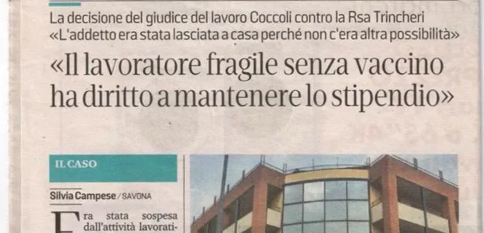 il secolo XIX lavoratore diritto stipendio avvocato lasagna
