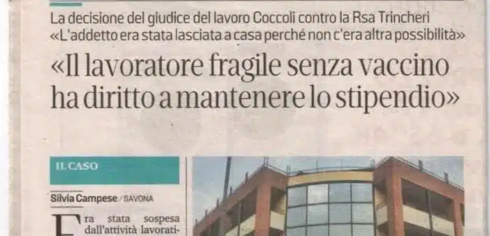 il secolo XIX lavoratore diritto stipendio avvocato lasagna