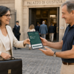 Avvocato porge tablet con Guida legale 2026 PDF scaricabile su quando la retta della RSA è a carico del Servizio Sanitario Nazionale e su come ottenere il rimborso delle somme pagate di tasca propria.