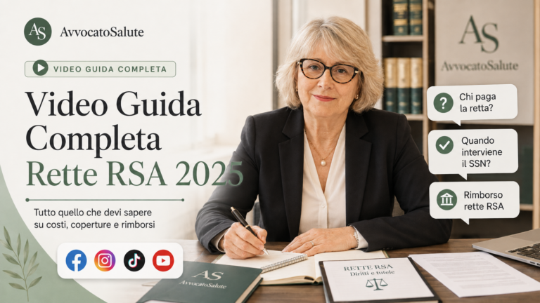 Rette RSA: video guida completa 2025-2026 su rimborso dei costi e copertura a carico del SSN con l’avvocato Rita Lasagna.